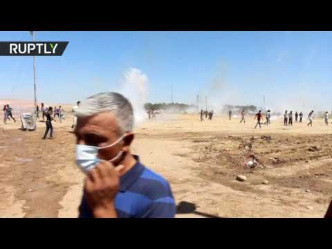 بالفيديو قتيل وعشرات الجرحى عند الحدود السورية التركية