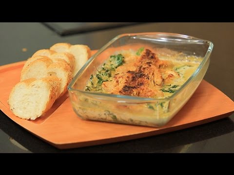 طريقة عمل سندويتش دجاج بالسبانخ و الكريمة