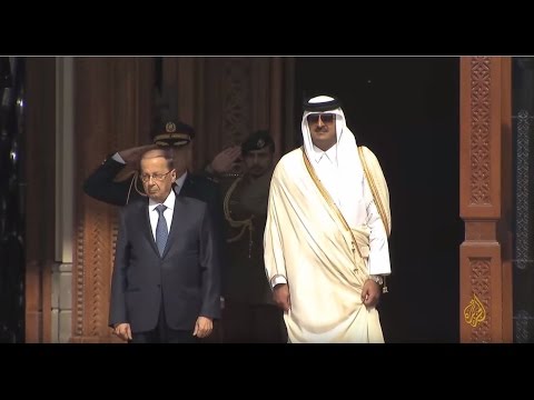 بالفيديو  أمير قطر والرئيس اللبناني يتفقان على إحياء اللجنة العليا