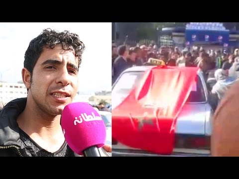 شاهد سائق تاكسي يحاول حرق نفسه في الرباط