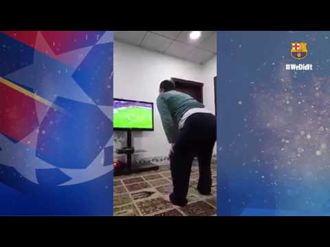 شاهد لحظات مجنونة ترصد رد فعل الجماهير بهدف برشلونة القاتل