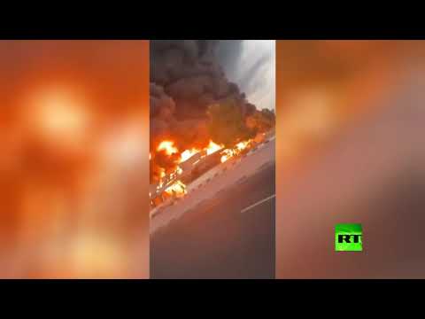 الحريق الضخم في عجمان يلتهم السوق الإيراني