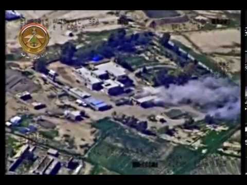 بالفيديو لحظة قصف سيارات تحمل عناصر داعش