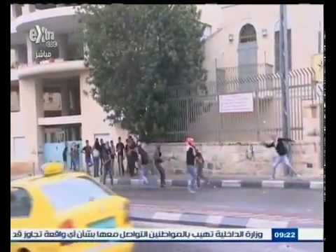 فيديو اشتباكات بين متظاهرين فلسطينيين وجنود الاحتلال