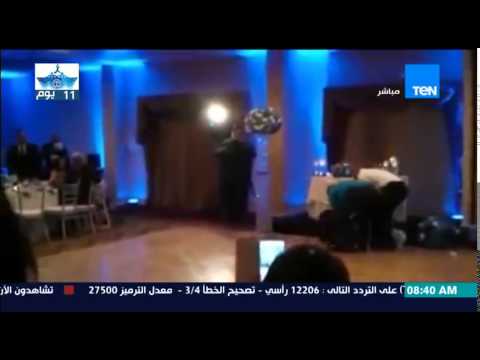 فيديو عريس يستعرض مهاراته بحركة بهلوانية